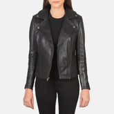 Elsus Black Leather Biker Jacket